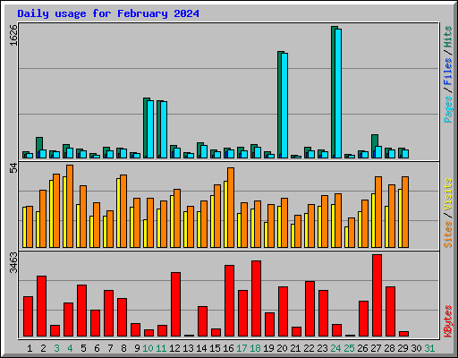 Daily usage for February 2024