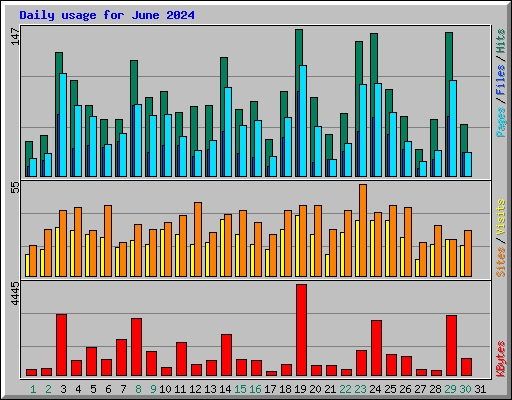 Daily usage for June 2024