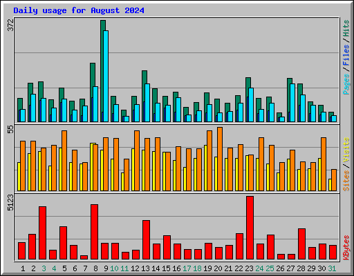 Daily usage for August 2024