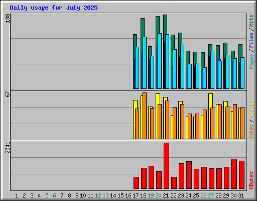 Daily usage for July 2025