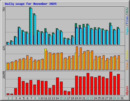 Daily usage for November 2025