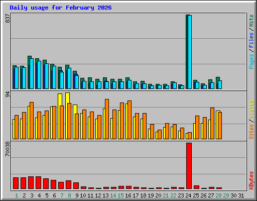 Daily usage for February 2026