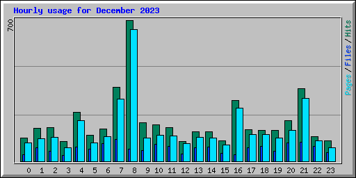 Hourly usage for December 2023