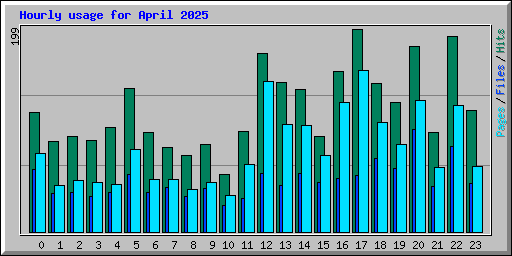 Hourly usage for April 2025